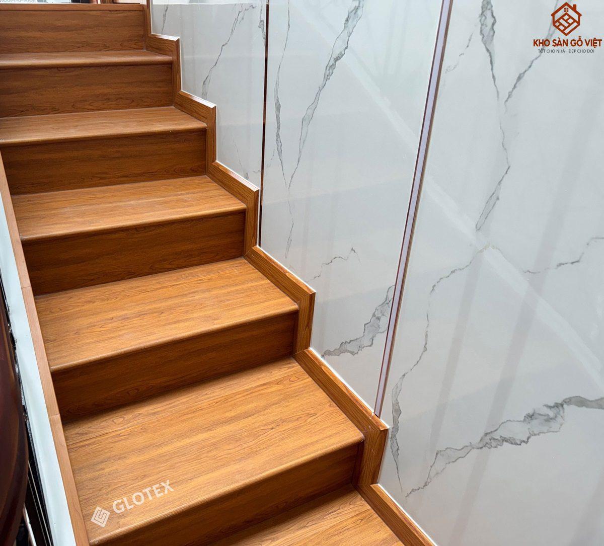 Dự án cải tạo cầu thang bằng tấp ốp Glotex | anh Tuấn