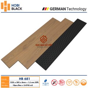 Sàn gỗ Hobi Black cốt đen 8mm HB681