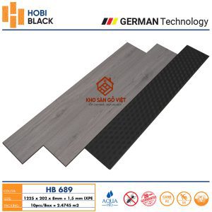 Sàn gỗ Hobi Black cốt đen 8mm HB689
