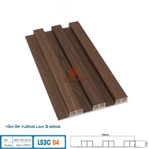 Tấm ốp lam 3 sóng cao Hobi Wood LS3C 04