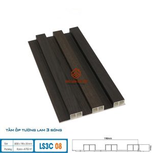 Tấm ốp lam 3 sóng cao Hobi Wood LS3C 08
