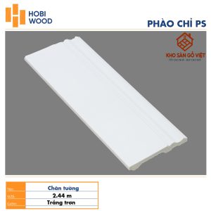 Phào chỉ Ps Hobi Wood chân tường trắng trơn