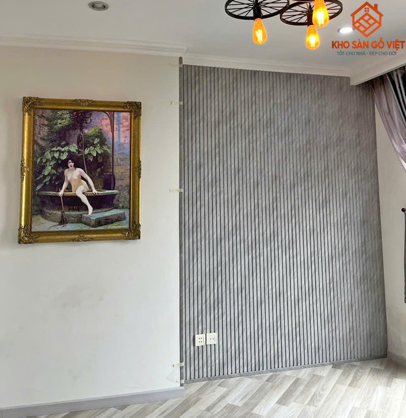 Công trình combo tấm PVC, lam sóng, sàn gỗ | chị Tuyết